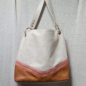 Montana West Select Hobo Bag, Cream and Tan with Timeless Sturdy Design